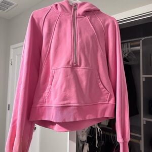 Pink Cropped Hoodie